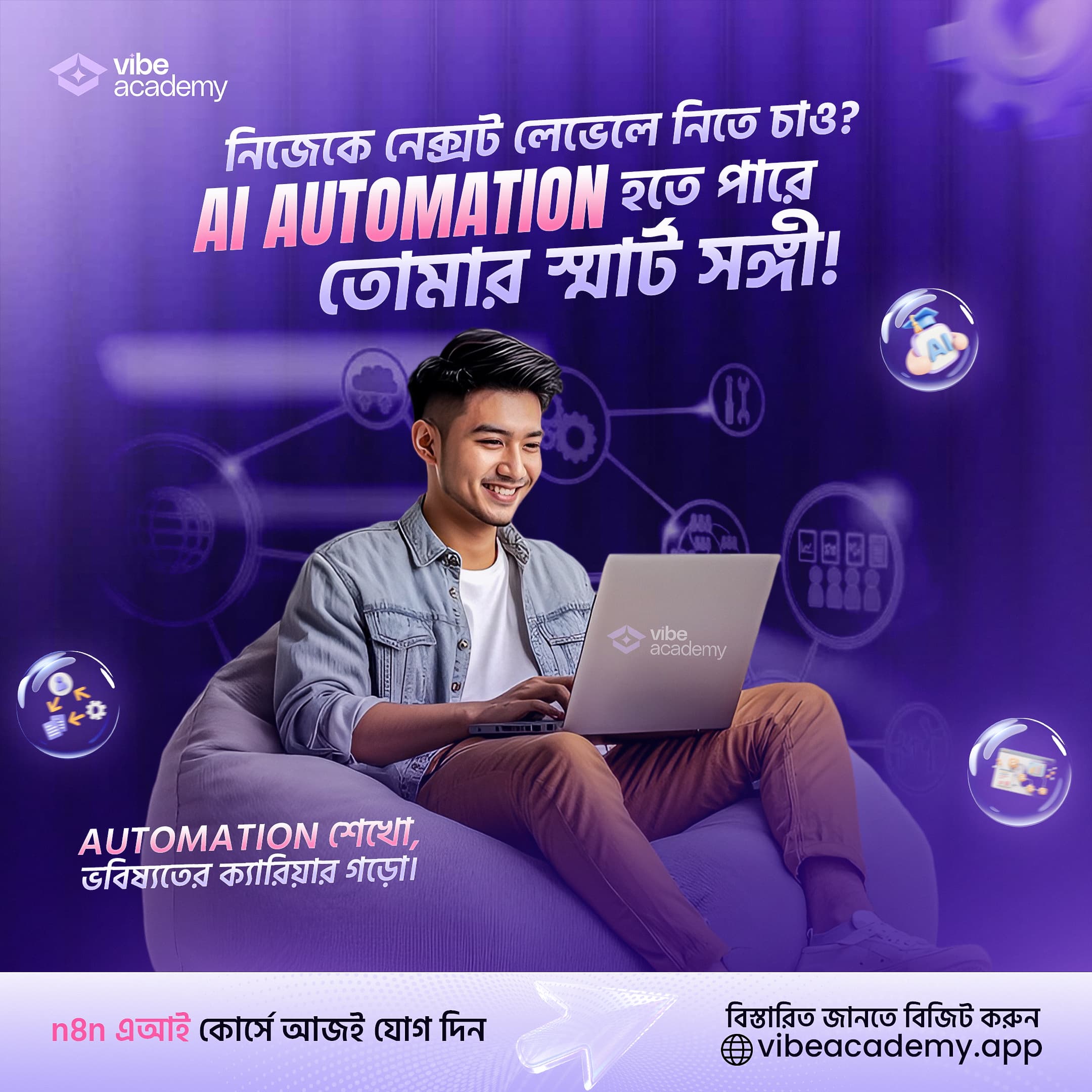 AI Automation Social Media Designs for Vibe Academy - Slide 7