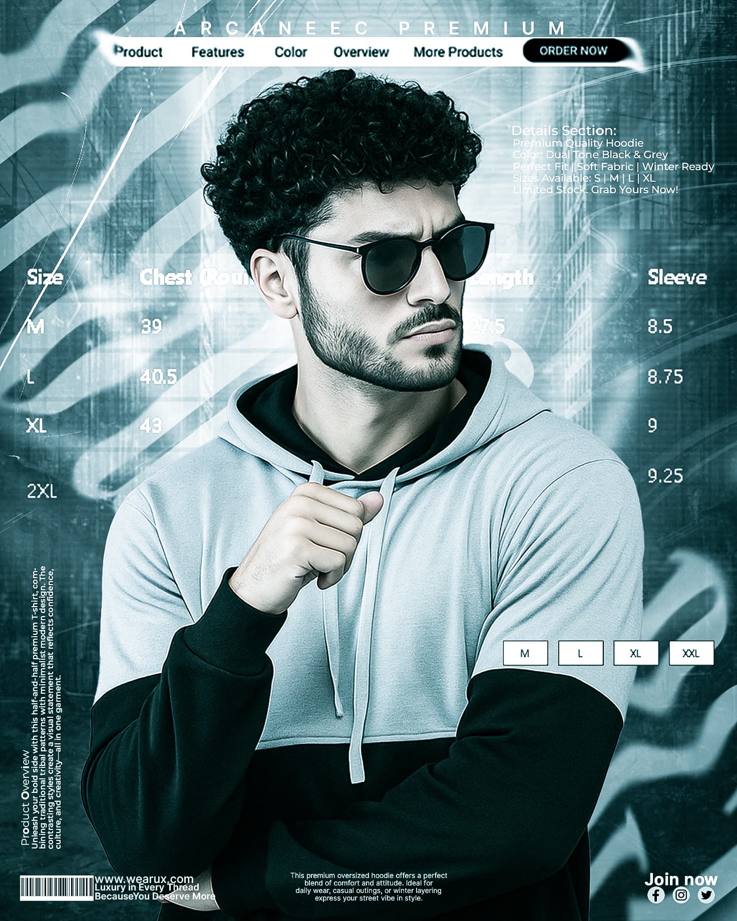 Social Media Hoodie Poster Design For Ads - Slide 3